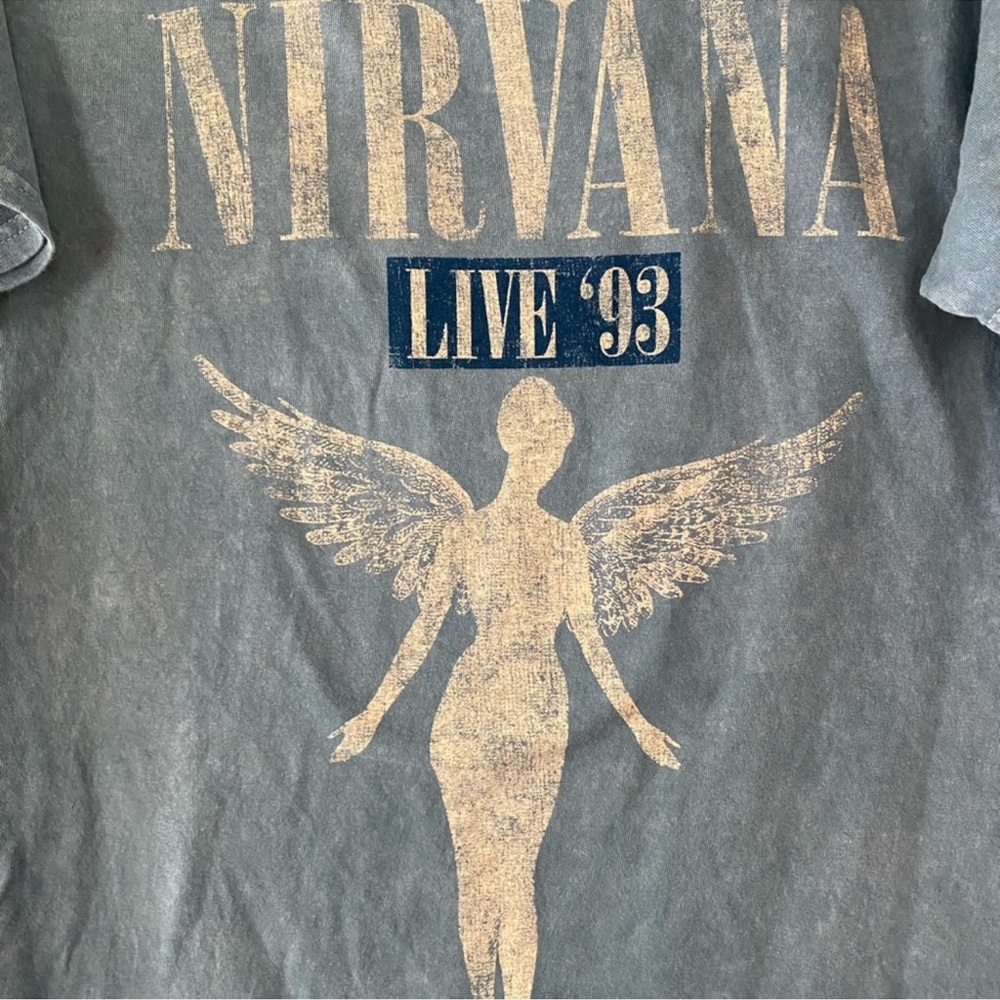 NIRVANA Blue In Utero Live 93 Concert T Shirt Angel Graphic Tee Unisex Medium - Picture 4 of 6